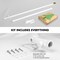 G128 Combo Pack: 6 Ft Tangle Free Aluminum Spinning Flagpole (White) & An Appeal to Heaven Tea-Stained Flag 3x5 Ft, LiteWeave Pro Series Printed 300D Polyester | Pole with Flag Included